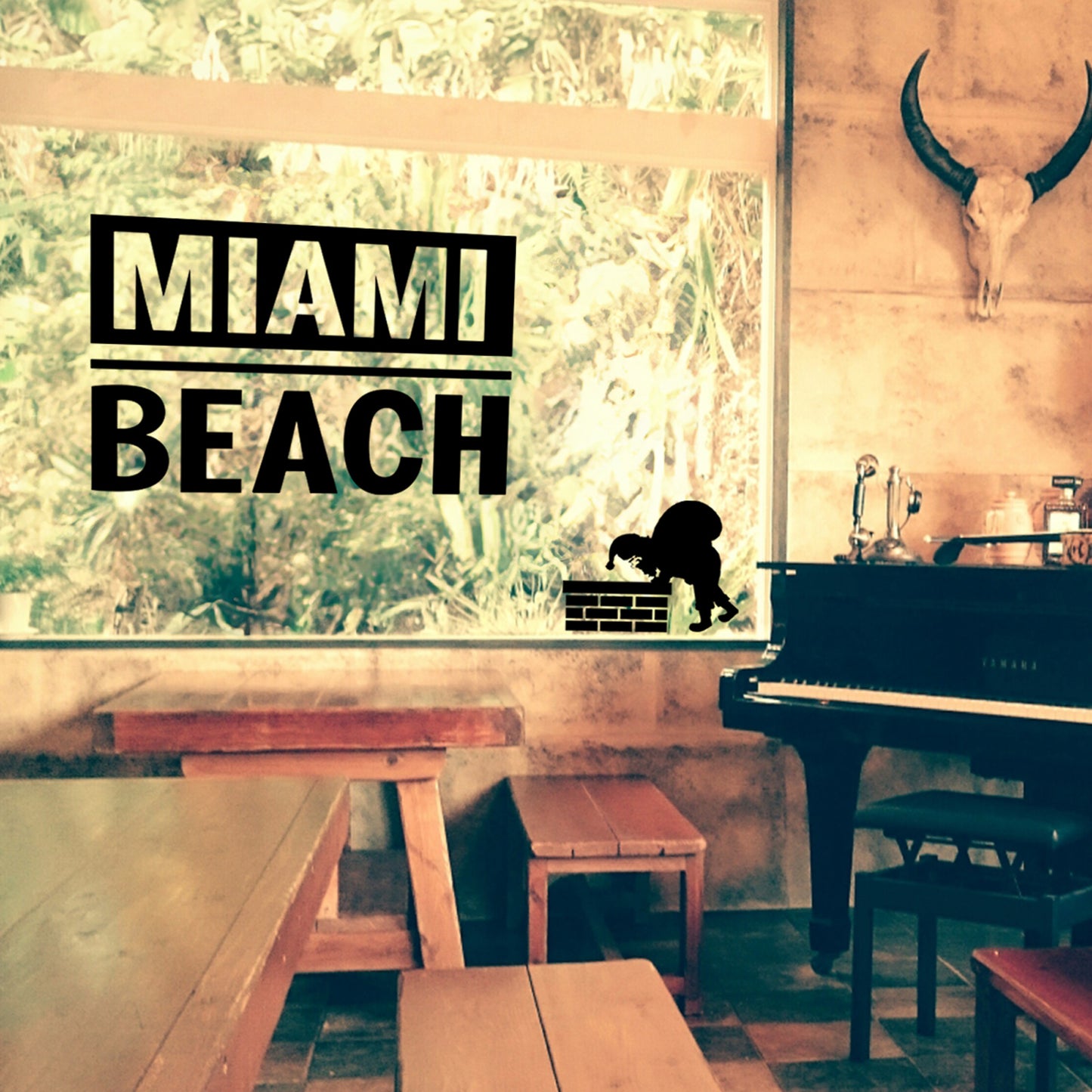 クリスマスステッカー 煙突&サンタ ssn-004-001