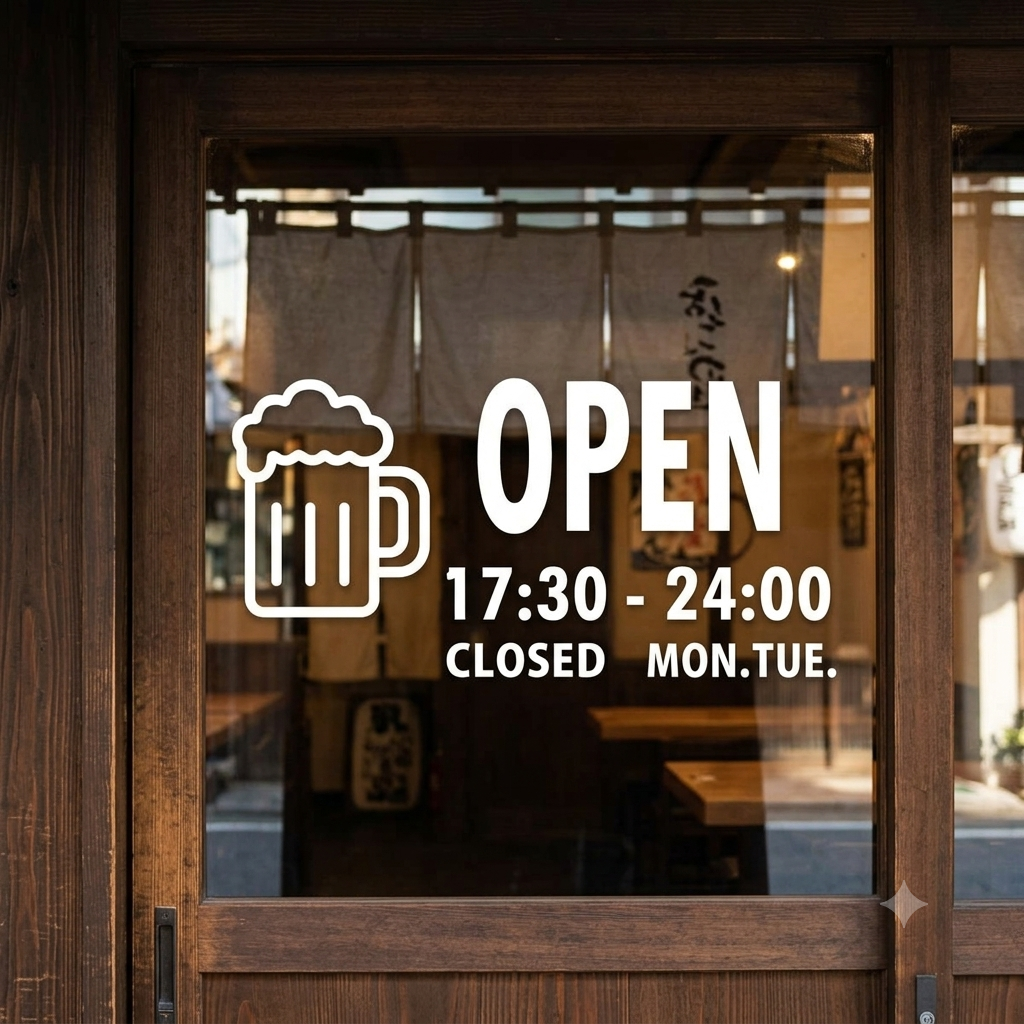 営業時間ステッカー sdr-038-001